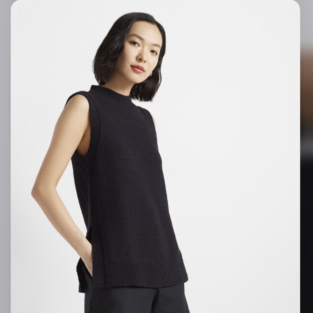 BNWT Club Monaco Stitchy Tunic Tank in Black  Sz XL